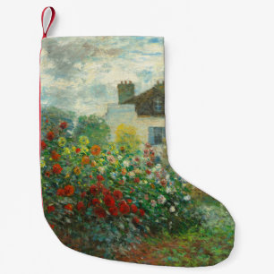Monet Artists Garden in Argenteuil Painting Small Christmas Stocking