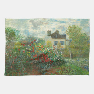 Monet Artists Garden in Argenteuil Painting Tea Towel