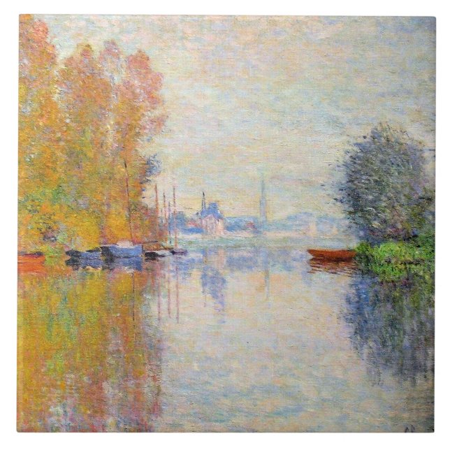 Monet - Autumn on the Seine at Argenteuil Ceramic Tile (Front)