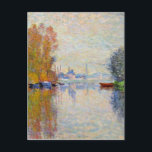 Monet - Autumn on the Seine at Argenteuil  Postcard<br><div class="desc">Autumn on the Seine at Argenteuil,  famous fine art painting by French Impressionist artist Claude Monet</div>