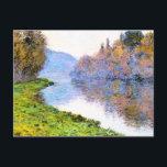 Monet - Banks of the Seine at Jenfosse Postcard<br><div class="desc">Banks of the Seine at Jenfosse,  Clear Weather. Fine art painting by French artist,  Claude Monet,  1884.</div>