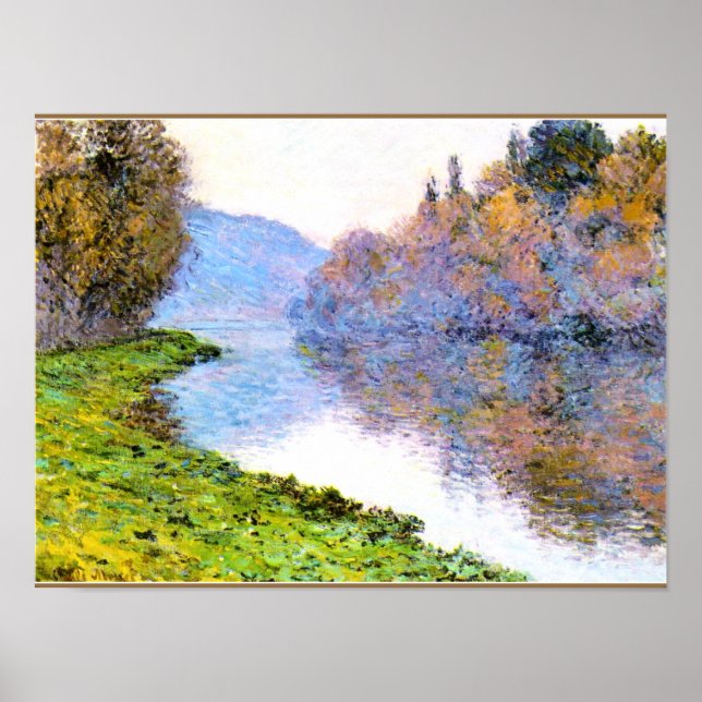 Monet - Banks of the Seine at Jenfosse Poster (Front)