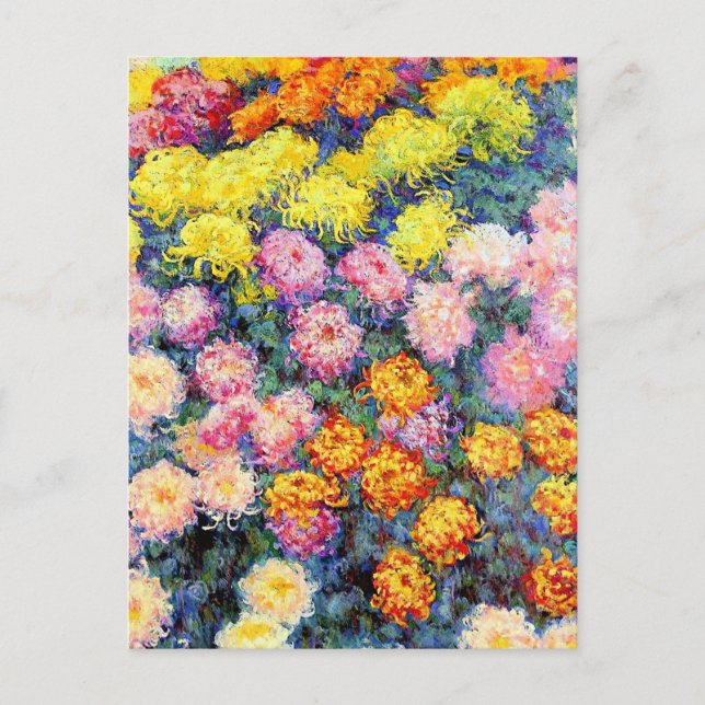 Monet, Bed of Chrysanthemums, Postcard (Front)