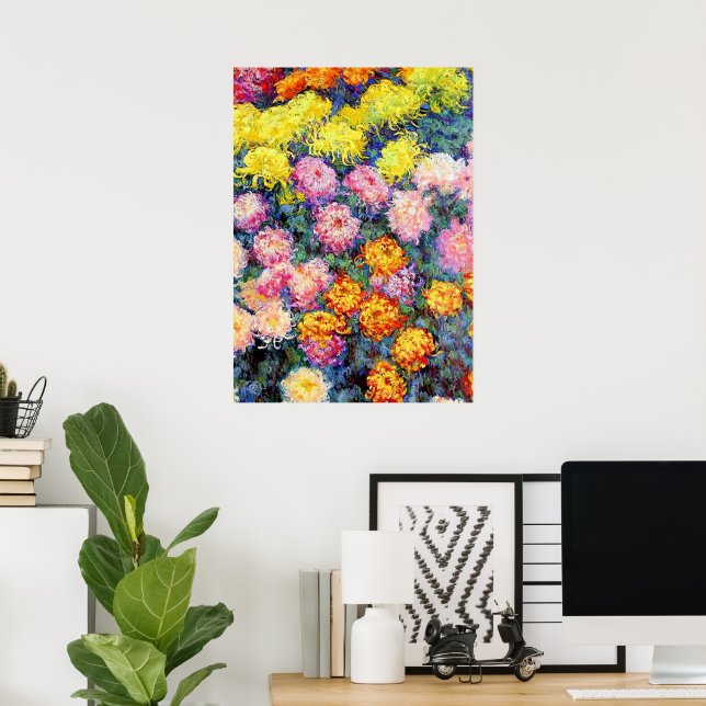 Monet - Bed of Chrysanthemums, Poster (Home Office)