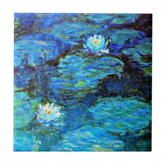 Monet - Blue Water-Lilies Ceramic Tile (Front)