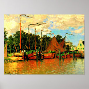 Monet - Boats at Zaandam, famous painting Poster