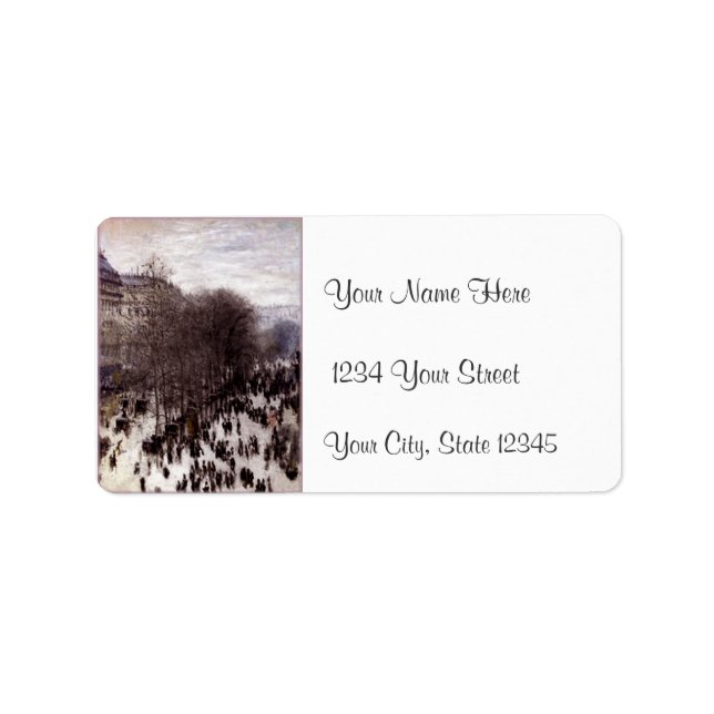 Monet Boulevard des Capucines Address Labels (Front)