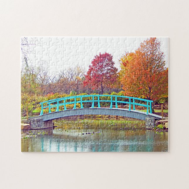 Monet Bridge in Autumn Jigsaw Puzzle (Horizontal)