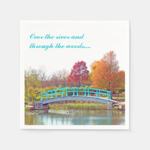 Monet Bridge in Autumn Napkin
