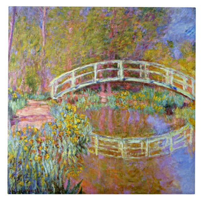 Monet - Bridge in Monet's Garden Ceramic Tile (Front)