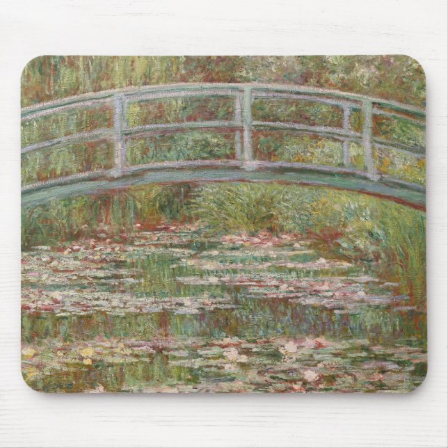 Monet Bridge Over Lily Pond Impressionist Mouse Pad (Front)