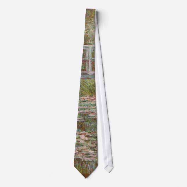 Monet Bridge Over Lily Pond Impressionist Tie (Front)