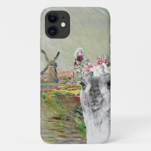 Monet Champ Tulipes and Fancy Llama iPhone 11 Case