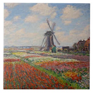 Monet - Champs de Tulipes in Holland Ceramic Tile