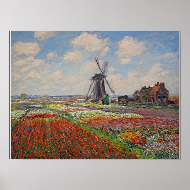 Monet - Champs de Tulipes in Holland Poster (Front)