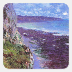 Monet - Cliff Near Dieppe, Square Sticker