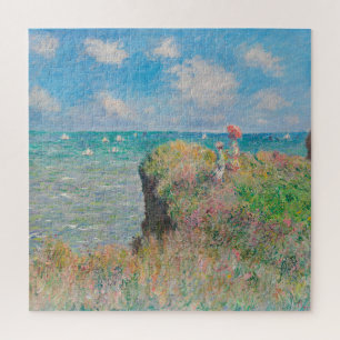 Monet Cliff Walk at Pourvil Impressionist Painting Jigsaw Puzzle