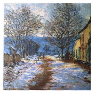 Monet - Effect of Snow at Limetz, Ceramic Tile