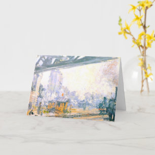 Monet, Exterior of the Saint-Lazare Station, Card