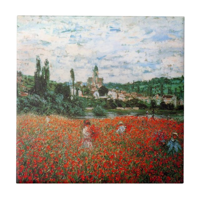 Monet Field of Red Poppies Tile (Front)