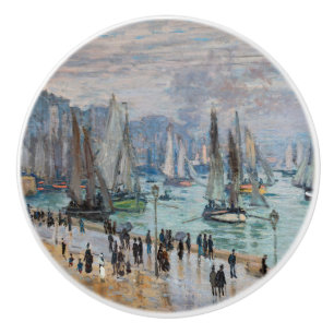 Monet - Fishing Boats Leaving the Harbour, Le Havr Ceramic Knob
