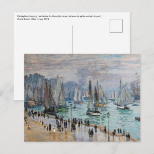 Monet - Fishing Boats Leaving the Harbour, Le Havr Postcard