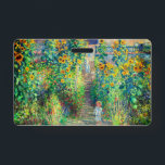 Monet Flower Garden ID Badge<br><div class="desc">Badge featuring Claude Monet’s oil painting The Artist's Garden at Vétheuil (1880). Sunflowers and other beautiful blue and red flowers line a garden path where children are taking a pleasant stroll. A great gift for fans of impressionism and French art.</div>