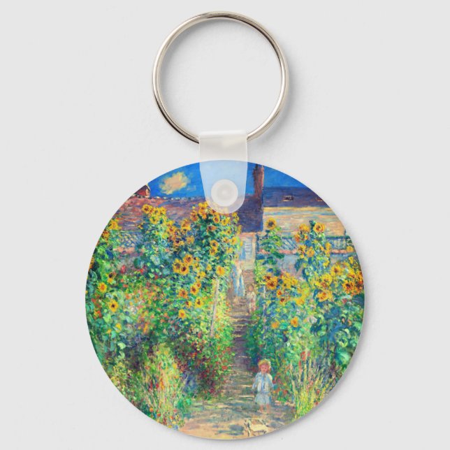 Monet Flower Garden Key Ring (Front)