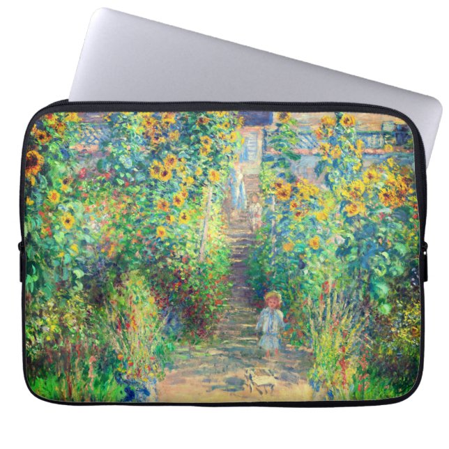Monet Flower Garden Laptop Sleeve (Front)