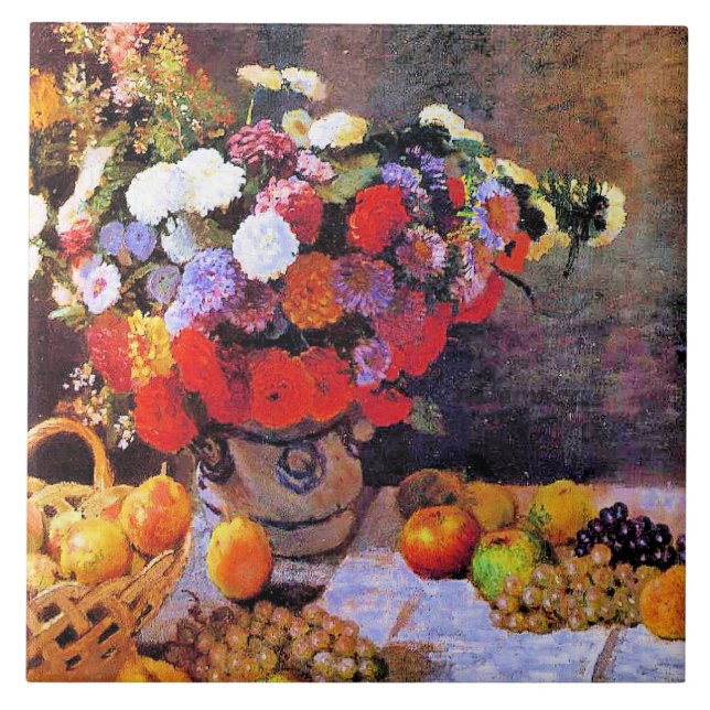 Monet - Flowers and Fruit Ceramic Tile (Front)