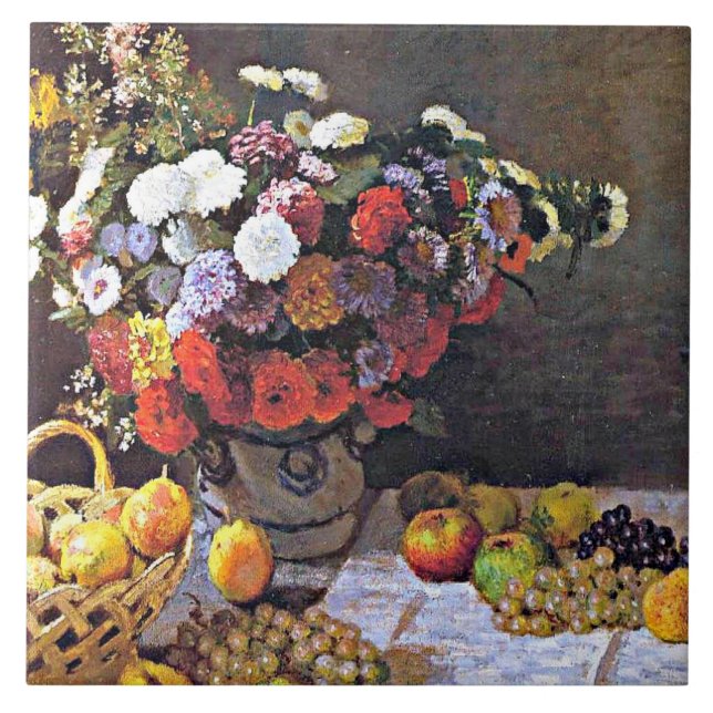 Monet - Flowers and Fruit Ceramic Tile (Front)