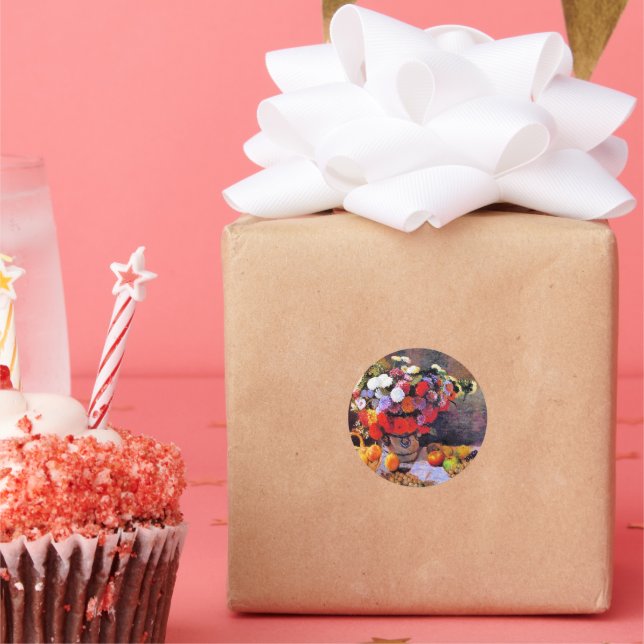 Monet - Flowers and Fruit Classic Round Sticker (Party)