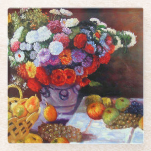 Monet Flowers and Fruit Glass Coaster
