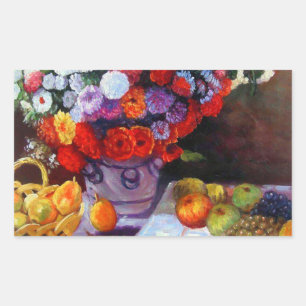 Monet Flowers and Fruit Rectangular Sticker
