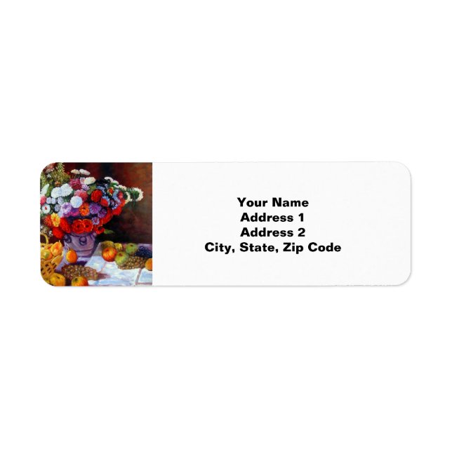 Monet Flowers and Fruit Return Address Label (Front)