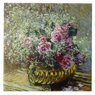 Monet - Flowers in a Pot, Ceramic Tile