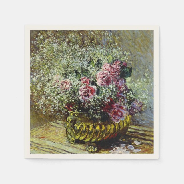 Monet - Flowers in a Pot Napkin (Front)