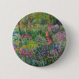 monet flowers vintage the-iris-garden-at-giverny 6 cm round badge