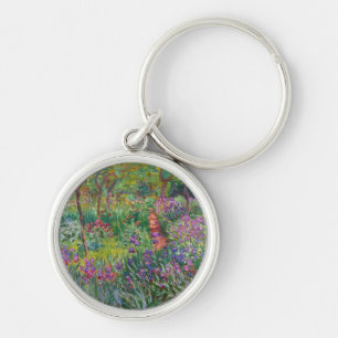 monet flowers vintage the-iris-garden-at-giverny key ring