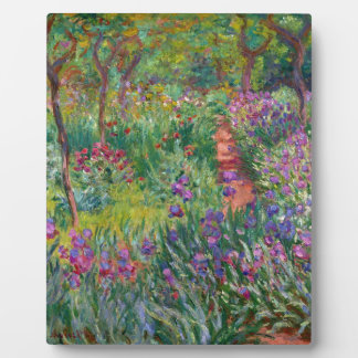 monet flowers vintage the-iris-garden-at-giverny plaque