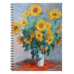 Monet France Bouquet Sunflowers Impressionist Peop Notebook