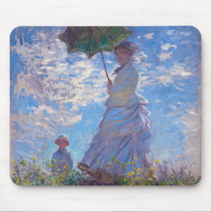 Monet France Impressionist People Woman with a Par Mouse Pad