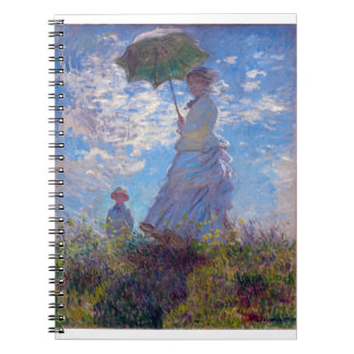 Monet France Impressionist People Woman with a Par Notebook