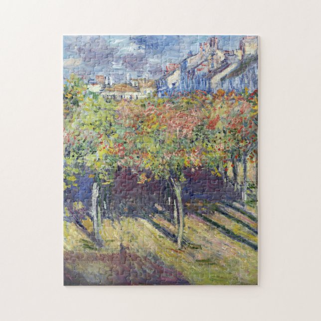 Monet France Les Tilleuls a Poissy Impressionist Jigsaw Puzzle (Vertical)