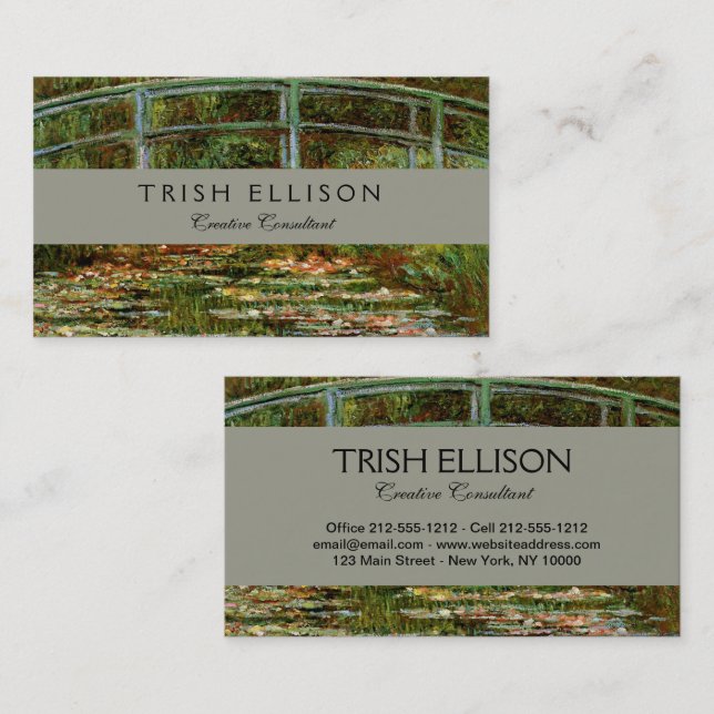 Monet French Japanese Bridge Giverney Business Card (Front/Back)