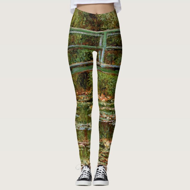 Monet French Japanese Bridge Giverney Leggings (Front)