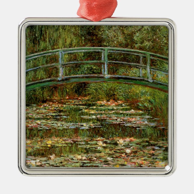 Monet French Japanese Bridge Giverney Metal Tree Decoration (Front)