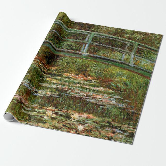 Monet French Japanese Bridge Giverney Wrapping Paper (Unrolled)