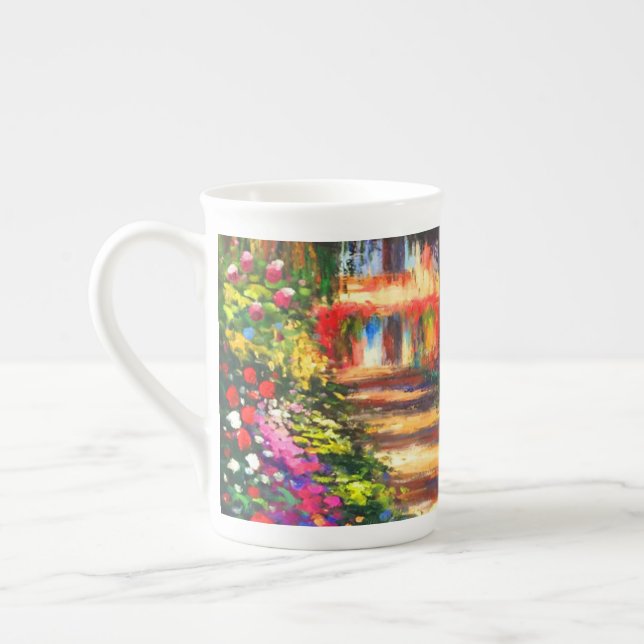Monet Garden at Giverny Bone China Mug (Left)