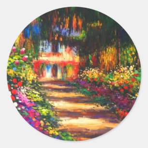 Monet Garden at Giverny Classic Round Sticker